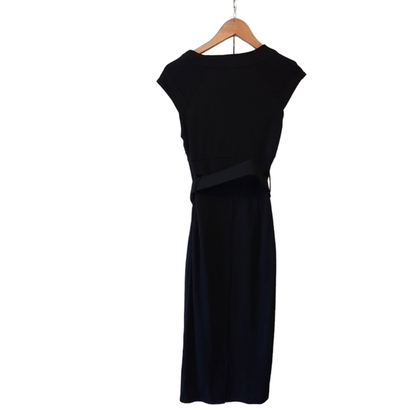 COCO & tashi belted cap sleeve v-neck midi dress flared corpcore office siren - Picture 8 of 12